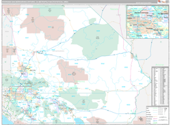 Riverside-San Bernardino-Ontario Metro Area Wall Map Premium Style 2024
